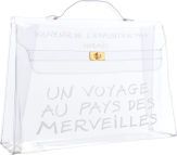 Hermes 35cm Clear Vinyl Souvenir de l'Exposition Kelly Bag with.Gold Hardware.