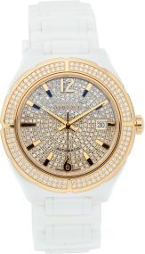 Versace diamond, Gold Plated Stainless Steel & White Enamel.Automatic Watch.