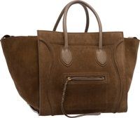 Celine Khaki Suede Phantom Luggage Tote Bag.