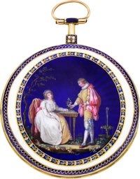 Gregson Paris Very Fine Gold & Enamel Verge Fusee, circa 1780....