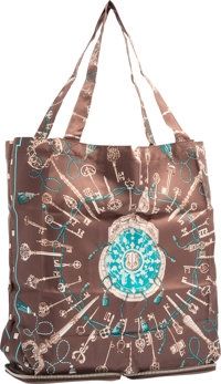 Hermes Havane Buffalo Leather & Passementerie, by Francoise.Heron Silky Pop Bag with Palladium Hardware. L Square.2008...