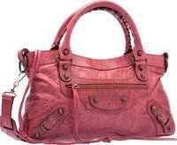 Balenciaga Pourpre Red Lambskin Leather Classic First Bag. Good.to Very Good Condition. 13 Width x 7.5 Height x.2.5...