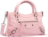 Balenciaga Special Edition Parme Pink Lizard Embossed Leather.Classic First Bag. Very Good Condition. 13 Width x.7.5...