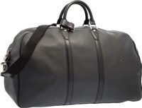 Louis Vuitton Black Taiga Leather Kendall 55 Bandouliere Weekender.Bag. Good Condition. 22 Width x 12 Height x 10.D...