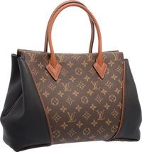 Louis Vuitton Noir Black Veau Cachemire Leather & Classic.Monogram Canvas W Bag. Excellent to Pristine Condition..13.5...