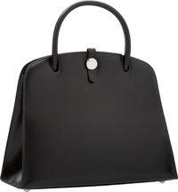 Hermes Black Calf Box Leather Dalvy Bag with Palladium Hardware..D Square, 2000. Very Good to Excellent Condition....