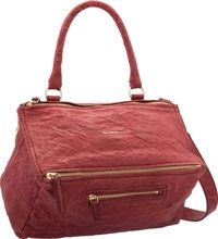 Givenchy Deep Pink Distressed Lambskin Leather Pandora Bag..Excellent Condition. 13 Width x 7.5 Height x 6.Dept...