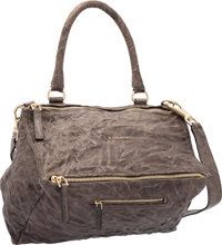 Givenchy Charcoal Gray Distressed Lambskin Leather Medium Pandora.Bag. Excellent Condition. 13 Width x 7.5 Height x...