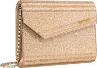 Jimmy Choo Gold Glitter Acrylic Evening Bag. Pristine.Condition. 6.5 Width x 5 Height x 1.25 Depth....