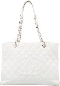 chanel black quilted caviar leather grand shopping tote