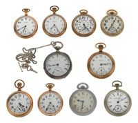 A Lot Of Ten Railroad Pocket Watches.... (Total: 10 Items)