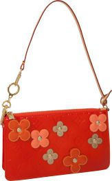 Louis Vuitton Rare Monogram Vernis Fleurs Lexington Pochette Bag.8 x 4.5 x 1.5, Pristine Condition....