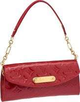 Louis Vuitton Red Monogram Vernis Sunset Boulevard Convertible.Pochette Bag....