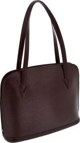 Louis+Vuitton+Lussac+Shoulder+Bag+Black+Leather for sale online