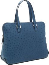 Hermes Bleu Roi Ostrich Escapade Bag with Palladium Hardware....
