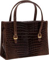 Gucci 1960's Brown Crocodile Stirrup Tote Bag....