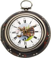 T. Miller London Dutch Market Triple Cased Verge, Repousse.Fancy Dial, circa 1790....