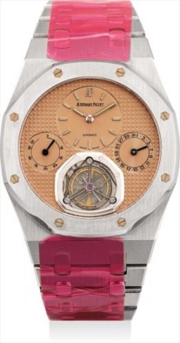 Audemars Piguet Follow;Ref. 25831ST;An exceptional and extremely rare stainless steel limited edition automatic wristwatch with tourbillon, date, power reserve indication, bracelet and certificates