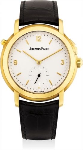 Audemars Piguet Follow;Ref. 25750BA;An extremely fine and rare gold quarter repeating grande sonnerie wristwatch with box. Number 24 of a limited edition of 50 pieces