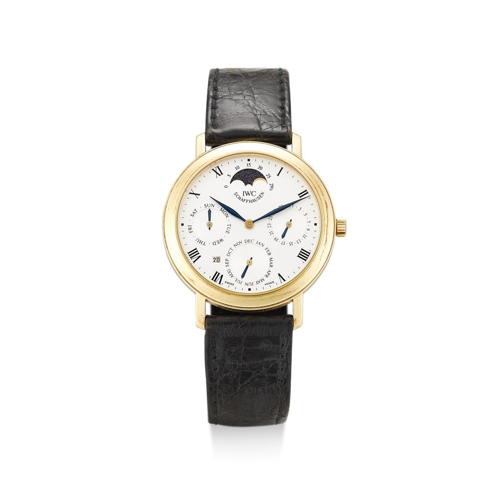 IWC | ROMANA PERPETUAL, REFERENCE 2050, A YELLOW GOLD PERPETUAL CALENDAR WRISTWATCH WITH MOON PHASES, CIRCA 1990