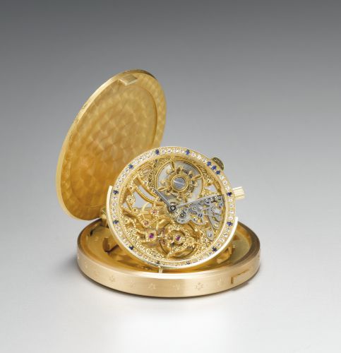 Patek Philippe AN EXCEPTIONALLY FINE AND RARE YELLOW GOLD AND DIAMOND-SET SKELETONIZED TWENTY DOLLAR COIN WATCH REF 802/2 MVT 1389282 CASE 2872508 MADE IN 1991