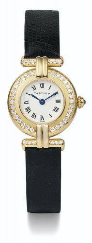Cartier A LADY'S YELLOW GOLD AND DIAMOND-SET WRISTWATCH REF 0922 CASE 8057911 CIRCA 2005