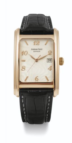 Audemars Piguet A PINK GOLD RECTANGULAR AUTOMATIC CENTER SECONDS WRISTWATCH WITH DATE EDWARD PIGUET CIRCA 2004