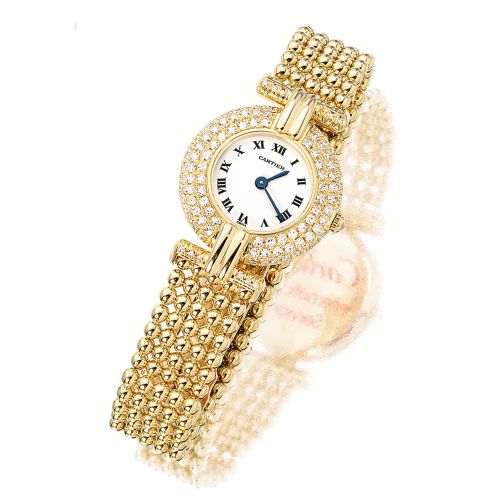 KARAT GOLD AND DIAMOND 'COLISEE' WRISTWATCH, Cartier