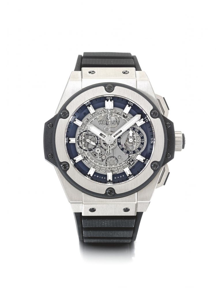 HUBLOT | REF 701.NX.0170.RX KING POWER 'WORLD POKER TOUR', A TITANIUM FLY BACK CHRONOGRAPH WRISTWATCH WITH DATE CIRCA 2015