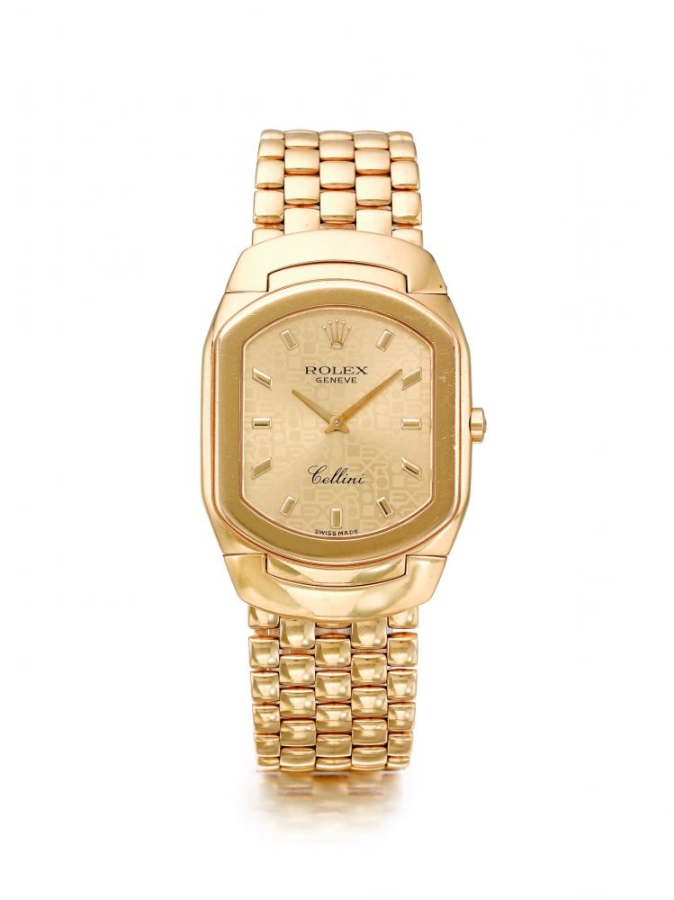 ROLEX | REF 6633 CELLINI, A YELLOW GOLD TONNEAU FORM WRISTWATCH CIRCA 1991
