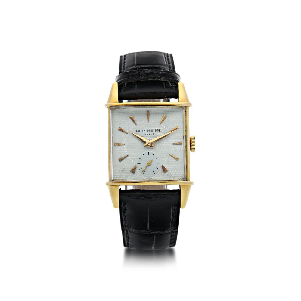PATEK PHILIPPE | REFERENCE 2491 A YELLOW GOLD SQUARE SHAPED WRISTWATCH, MADE IN 1953