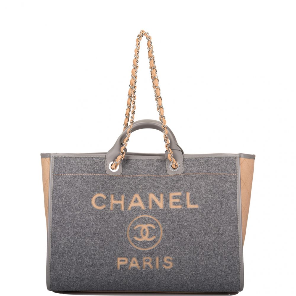 Chanel Yellow And Orange Canvas And Calfskin Small Deauville