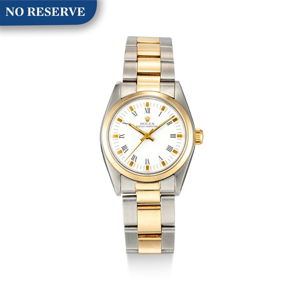 ROLEX | OYSTER PERPETUAL, REFERENCE 6748, A YELLOW GOLD AND STAINLESS STEEL WRISTWATCH WITH BRACELET, CIRCA 1976