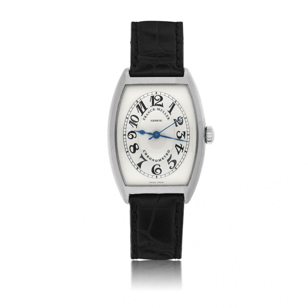 FRANCK MULLER | REF 2852 CHRONOMETRO, A WHITE GOLD TONNEAU FORM AUTOMATIC WRISTWATCH CIRCA 2000