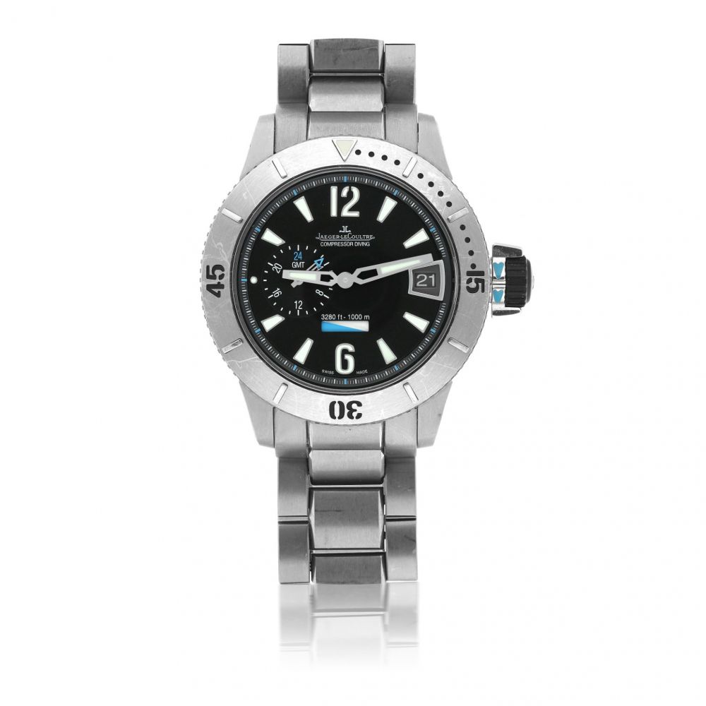 JAEGER-LECOULTRE | REF 160.T.05 MASTER COMPRESSOR DIVING GMT, A LIMITED EDITION TITANIUM AUTOMATIC DUAL TIME ZONE WRISTWATCH WITH DATE AND BRACELET CIRCA 2010