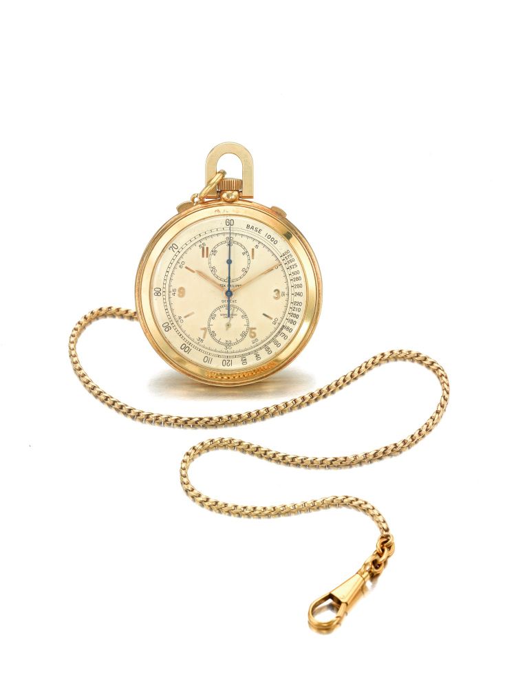 PATEK PHILIPPE | REFERENCE 685 RETAILED BY SERPICO Y LAINO: A YELLOW GOLD OPEN FACED CHRONOGRAPH WATCH WITH VERTICAL REGISTERS, CIRCA 1945