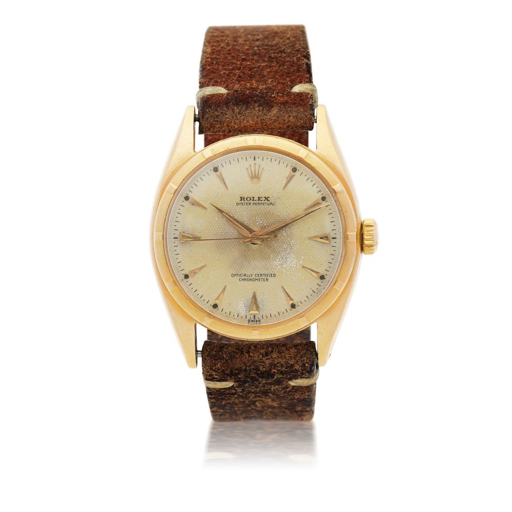 ROLEX | REFERENCE 6099 OYSTER PERPETUAL A PINK GOLD AUTOMATIC WRISTWATCH, CIRCA 1951