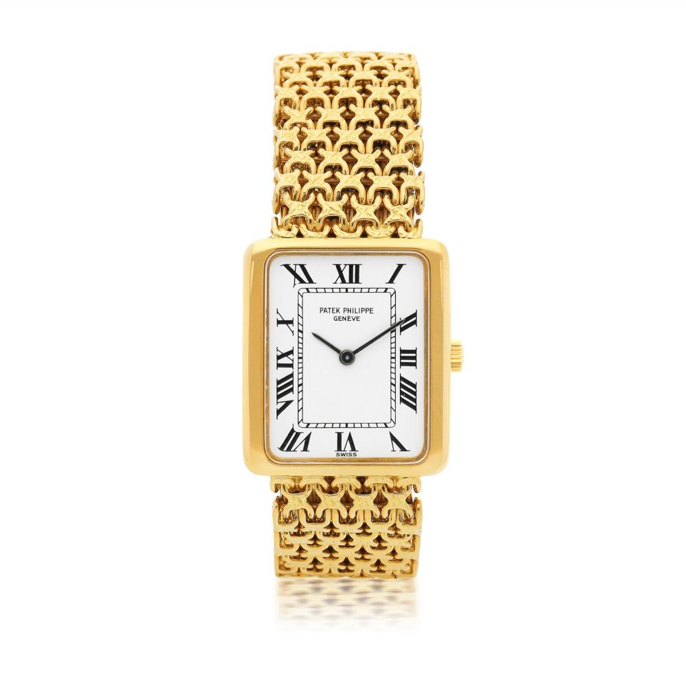 PATEK PHILIPPE | REFERENCE 4224/1 A YELLOW GOLD RECTANGULAR BRACELET WATCH, MADE IN 1974