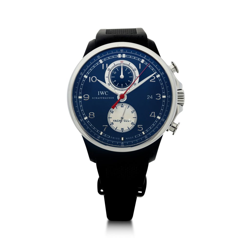 IWC | REFERENCE IW3902-08 PORTUGIESER YACHT CLUB CHRONOGRAPH BOUTIQUE EDITION A LIMITED EDITION STAINLESS STEEL AND RUBBER AUTOMATIC FLYBACK CHRONOGRAPH WRISTWATCH WITH DATE, ONE OF 250, CIRCA 2014