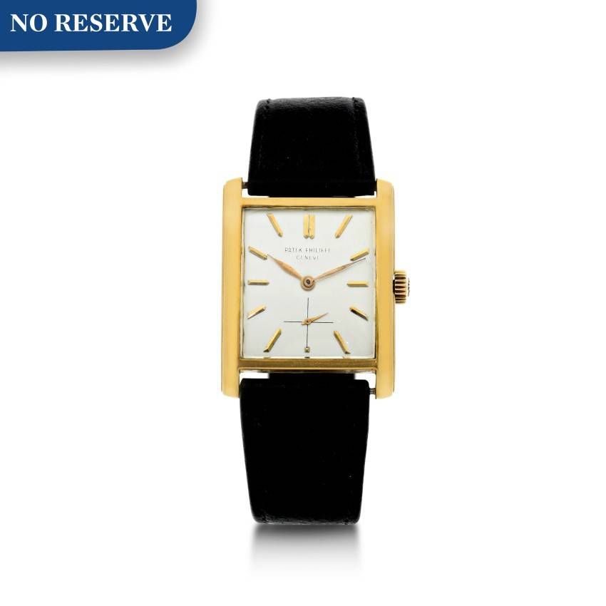 PATEK PHILIPPE | REFERENCE 2530 'CURVED TANK' A YELLOW GOLD RECTANGULAR WRISTWATCH, MADE IN 1967