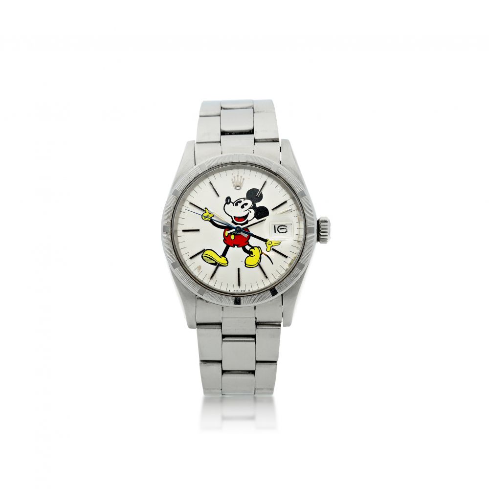 ROLEX | REFERENCE 1501, 'MICKEY MOUSE' A STAINLESS STEEL AUTOMATIC WRISTWATCH WITH DATE AND BRACELET, CIRCA 1974