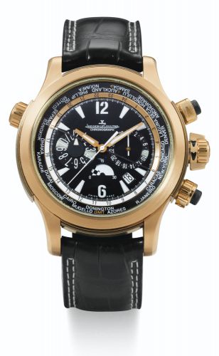 Jaeger-LeCoultre.A LIMITED EDITION PINK GOLD AND TITANIUM AUTOMATIC WORLD TIME CHRONOGRAPH WRISTWATCH WITH REGISTER, DATE AND 24-HOUR INDICATION MASTER COMPRESSOR EXTREME WORLD CHRONOGRAPH NO 121/246 CIRCA 2009