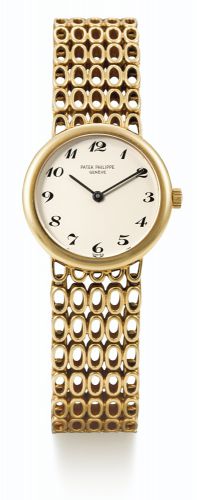 Patek Philippe.A LADY'S YELLOW GOLD BRACELET WATCH REF 4185/1 MVT 1262324 CASE 2717950 MADE IN 1973