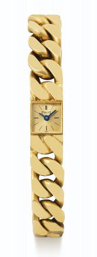 Piaget.A LADY'S YELLOW GOLD SQUARE BRACELET WATCH REF 1001 SERIAL 100886 CIRCA 1964