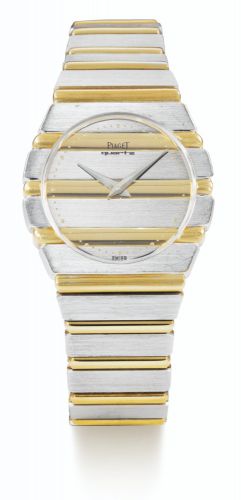 Piaget.A WHITE GOLD AND YELLOW GOLD BRACELET WATCH REF 761 SERIAL 369967 POLO CIRCA 1981