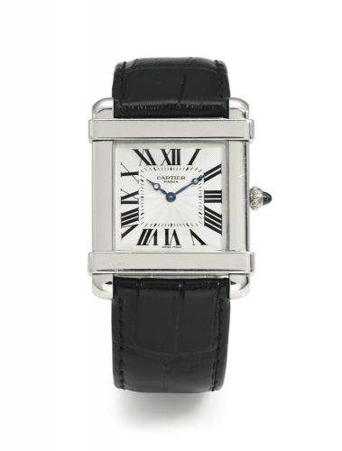 Cartier.A FINE PLATINUM SQUARE WRISTWATCH REF 2685G NO 0050 CE TANK CHINOISE CIRCA 2004