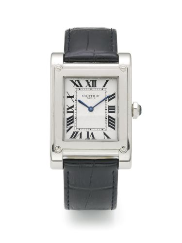 Cartier.A FINE WHITE GOLD RECTANGULAR WRISTWATCH REF 2609F NO 0152 TANK A VIS CIRCA 2004