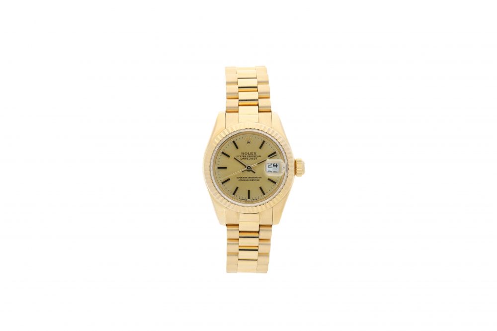 ROLEX | REFERENCE 179178 DATEJUST A YELLOW GOLD AUTOMATIC WRISTWATCH WITH DATE AND BRACELET, CIRCA 2002
