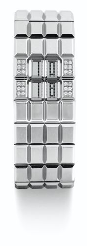 Chanel.A STAINLESS STEEL AND DIAMOND-SET DIGITAL BRACELET WATCH CHOCOLAT CIRCA 2005