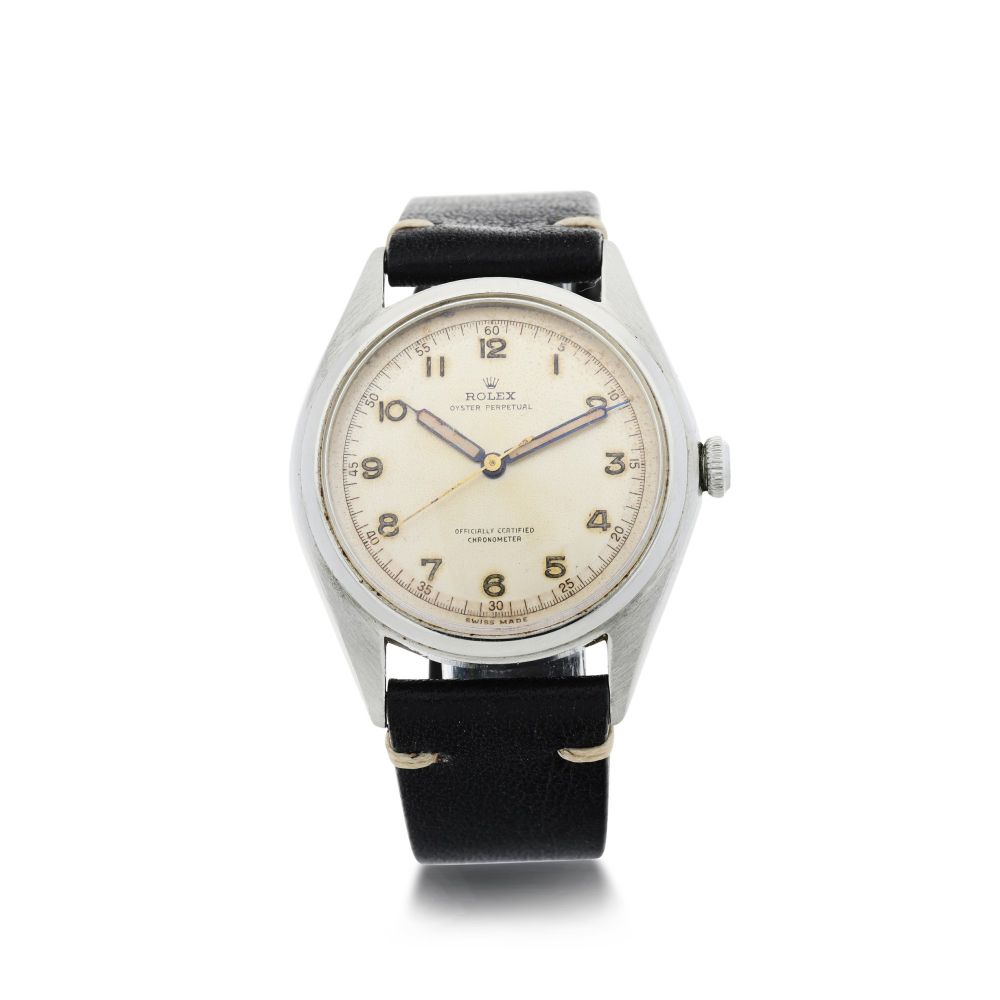 ROLEX | REFERENCE 5028 A STAINLESS STEEL AUTOMATIC WRISTWATCH, CIRCA 1946